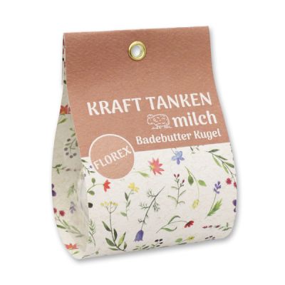 Bath butter ball with sheep milk 50g in a bag "Kraft tanken", Spruce needles /Swiss pine 