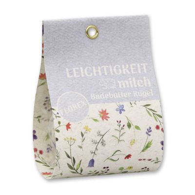 Bath butter ball with sheep milk 50g in a bag "Leichtigkeit" Cornflower blue/Lotus 