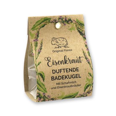 Badebutter-Kugel mit Schafmilch 50g in der Tasche "Wohlfühlzeit", Eisenkraut 