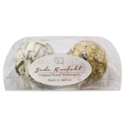 Bath butter ball with sheep milk 50g in a cellophane bag, Set of 2 