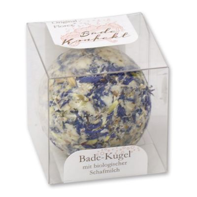 Bath butter ball with sheep milk 50g in box, Cornflower Blue/Lotus 
