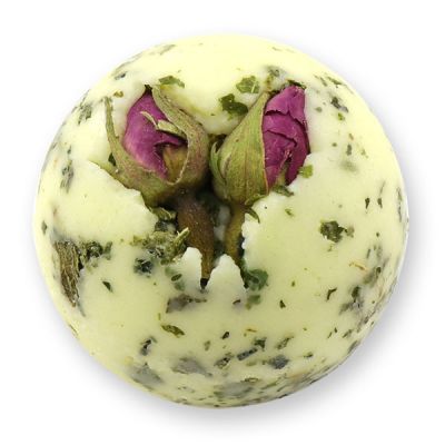 Bath butter ball with sheep milk 50g, Rosebud/Wild rose 