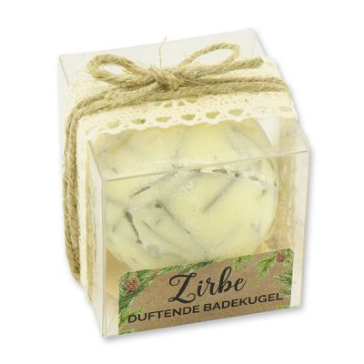 Bath butter ball with sheep milk 50g in a box "feel-good time", Swiss pine 