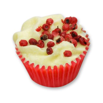Badebutter-Cupcake mit Schafmilch 45g, Rosa Pfeffer/Cranberry 