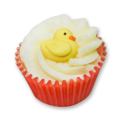 Bath butter cupcake with sheep milk 45g, Sugar duck/Strawberry 