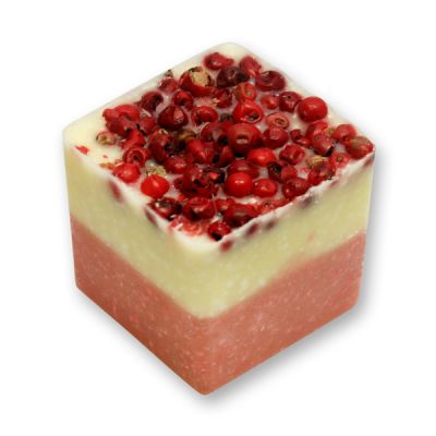 Badebutter-Würfel mit Schafmilch 50g, Schinusbeeren/Cranberry 