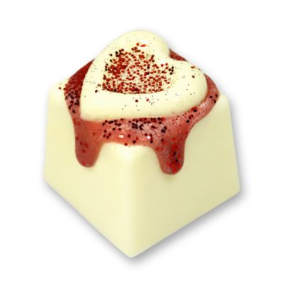 Bath butter cube with sheep milk 50g, Heart/Lime-Green tea 