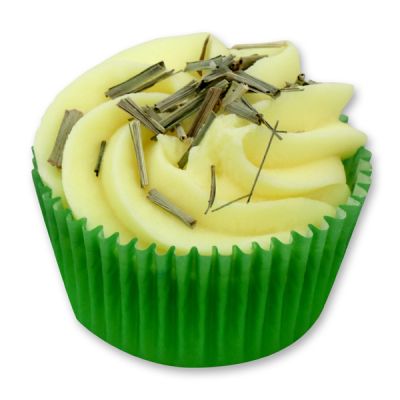 XL Badebutter-Cupcake mit Schafmilch 90g, Lemongras 