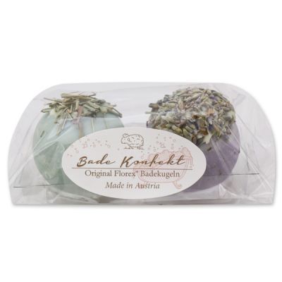 Bath butter ball with sheep milk 50g in a cellophane bag, Set of 2 