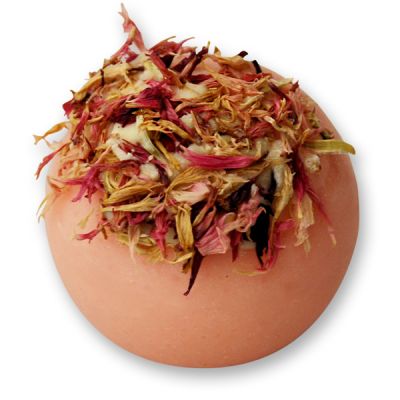 Bath butter ball with sheep milk 50g, Cornflower pink/Strawberry 