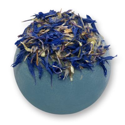 Badebutter-Kugel mit Schafmilch 50g, Kornblume Blau/Blaubeere-Granatapfel 
