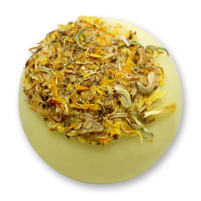 Badebutter-Kugel mit Schafmilch 50g, Ringelblume/Limette-Grüner Tee 