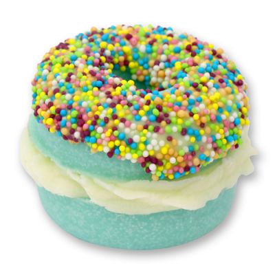 Bath butter donut with sheep milk 60g, Colored sugar balls/Apple-Cedar 