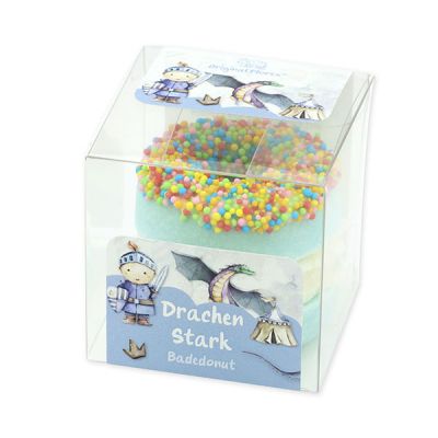 Bath butter donut with sheep milk 60g in a box "Drachen Stark", Cloud breeze 