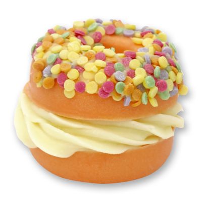 Bath butter donut with sheep milk 60g, Sugar sprinkles/Orange 