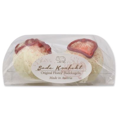 Bath butter ball with sheep milk 50g in a cellophane bag, Set of 2 