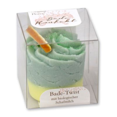 Badebutter-Twist mit Schafmilch 50g in Cellobox, Orangenspalte/Limette-Grüner Tee 