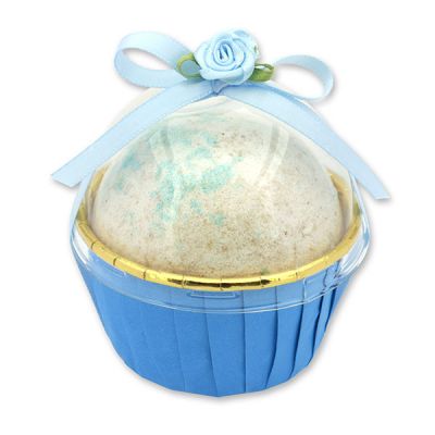 Bath bomb with sheep milk 125g in a cases decorated, Discreet fresh 