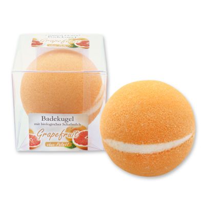 Bath ball with sheep milk 125g in a box, Grapefruit 