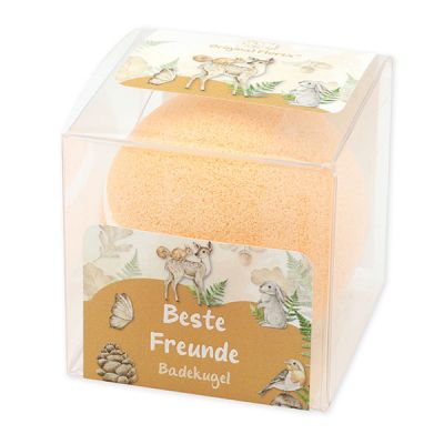 Bath ball with sheep milk 125g in a box "Beste Freunde", Fruit dream 
