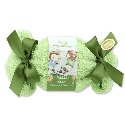 Bath ball with sheep milk 125g in a washcloth "Fußball Star", Magic land 