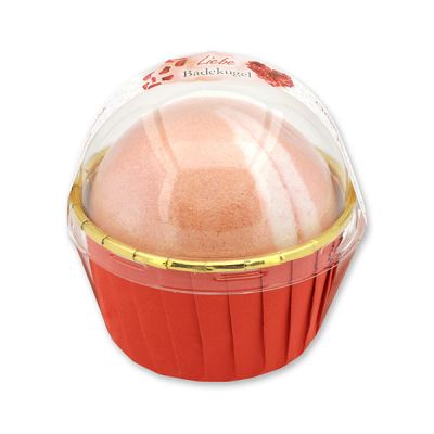 Badekugel mit Schafmilch 125g im Förmchen modern, Liebe 