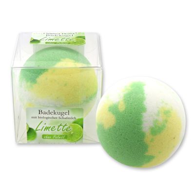 Bath ball with sheep milk 125g in a box, Lime 