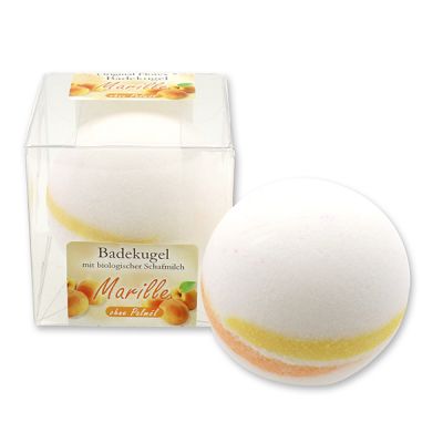 Bath ball with sheep milk 125g in a box, Apricot 