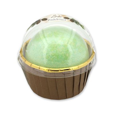 Badekugel mit Schafmilch 125g im Förmchen modern, Zirbe 