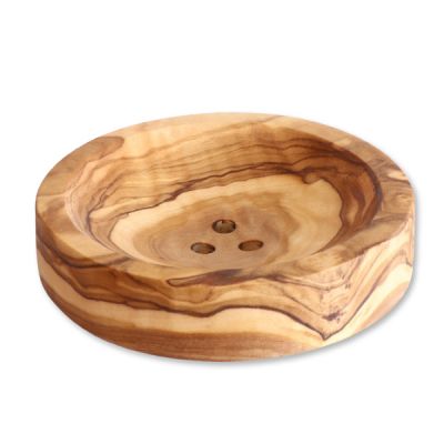 Wooden soap dish round with holes Ø9cm 