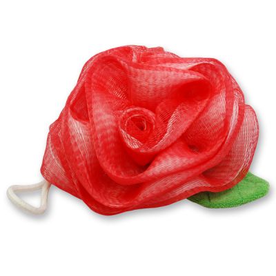 bathing sponge rose, red 