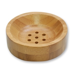 Soap dish made of bamboo wood round 