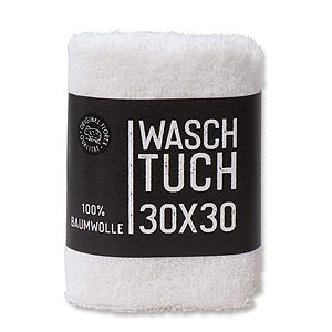 Waschtuch 30x30cm "Black Edition", Weiß 