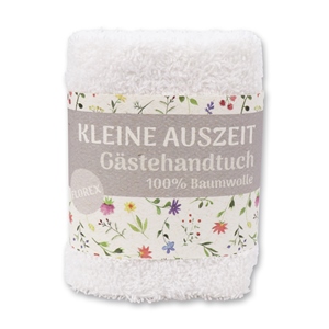 Hand towel 30x30cm "Kleine Auszeit", white 