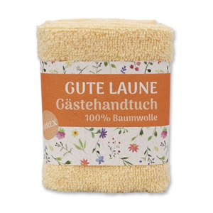 Waschtuch 30x30cm "Gute Laune", hellorange 