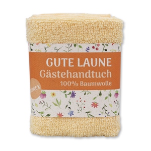 Hand towel 30x30cm "Gute Laune", yellow 