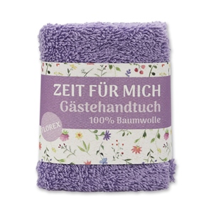 Hand towel 30x30cm "Zeit für mich", lilac 
