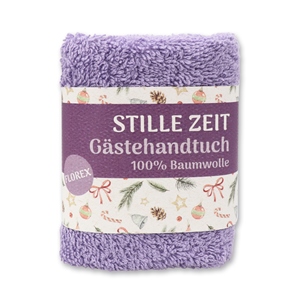 Hand towel 30x30cm "Stille Zeit", lilac 