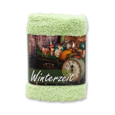 Waschtuch 30x30cm "Winterzeit", grün 