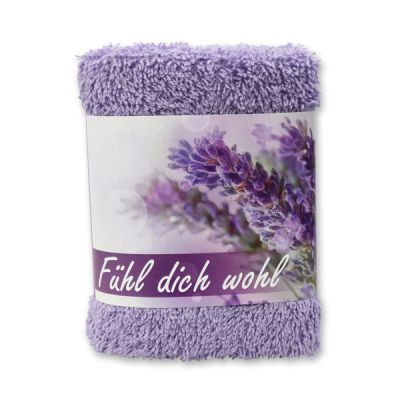 Hand towel 30x30cm "Fühl dich wohl", lilac 