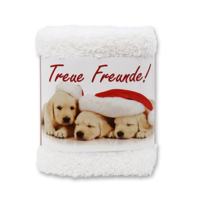Hand towel 30x30cm "Treue Freunde", white 