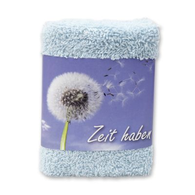 Hand towel 30x30cm "Zeit haben", blue 