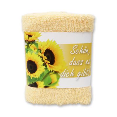Hand towel 30x30cm "Schön, dass es dich gibt", yellow 