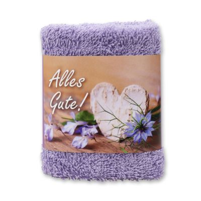 Waschtuch 30x30cm "Alles Gute", flieder 