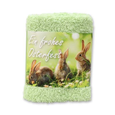 Waschtuch 30x30cm "Ein frohes Osterfest", grün 
