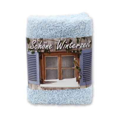 Hand towel 30x30cm "Schöne Winterzeit", blue 