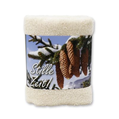 Hand towel 30x30cm "Stille Zeit", beige 