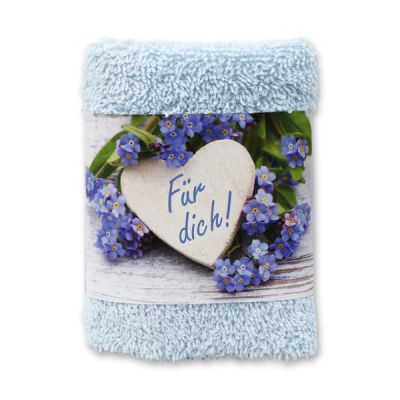 Hand towel 30x30cm "Für dich", blue 