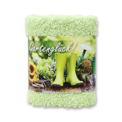 Hand towel 30x30cm "Gartenglück", green 