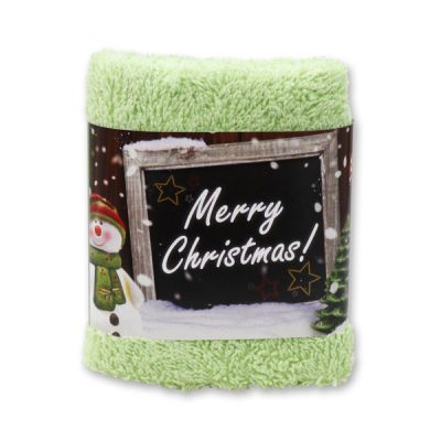 Waschtuch 30x30cm "Merry Christmas", grün 